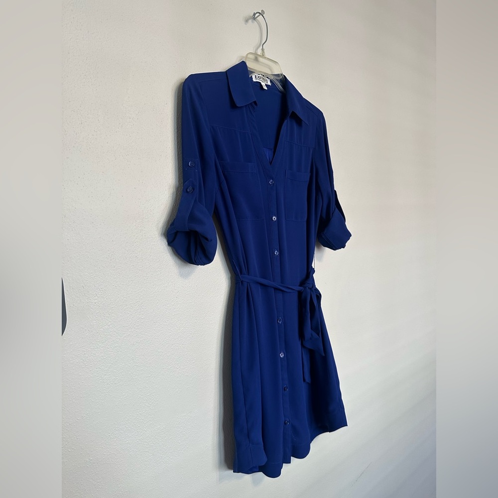 Express Royal Blue Long Sleeve Dress